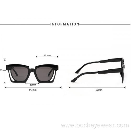 Hot sale creative design vintage retro acrylic gradient women plastic sunglasses